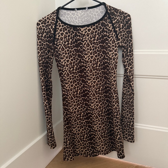 Frankie's Bikinis Cheetah Print Bodycon Dress Brown Tan - Picture 8 of 8